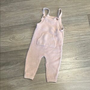 Carter's “Little Planet” Organic Pink Knit Overalls with Adjustable Straps‎